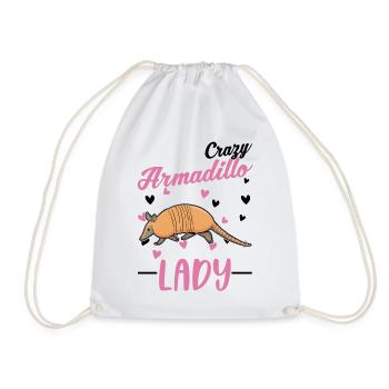 Crazy Armadillo lady Gürteltier - Drawstring Bag - white - Front