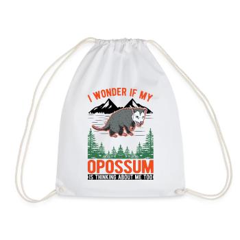 Opossum Gift Possum Marsupial - Drawstring Bag - white - Front