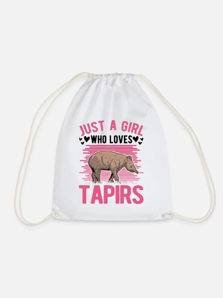 Just a Girl Who loves Tapirs Mädchen - Turnbeutel - Weiß