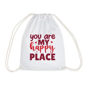 You Are My Happy Place - Drawstring Bag - white - Front