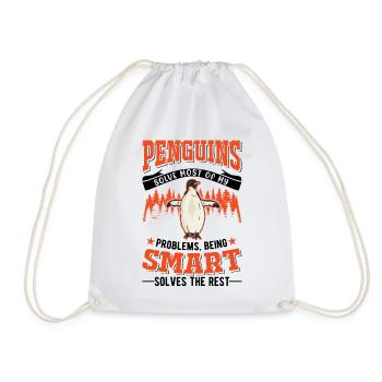 Penguin Gift Penguin - Drawstring Bag - white - Front