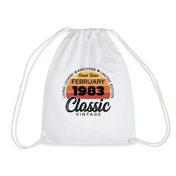 Rétro 40 ans février 1983 Anniversaire Millésime - Sac de sport léger - blanc - Devant
