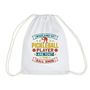 Ball Snob Pickleball Player Pickleball Design - Drawstring Bag - white - Front