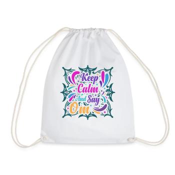 Restez calme et dites OM Yoga - Sac de sport léger - blanc - Devant