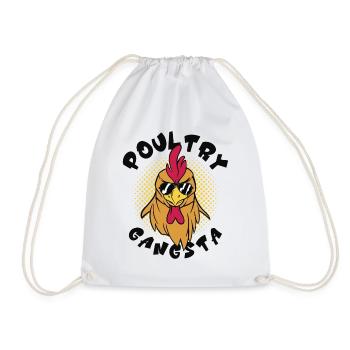 Cute Chicken Gangsta Poultry Chicken Farmer Barn - Drawstring Bag - white - Front