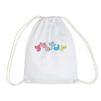 Genderflux Flag Pride LGBTQ Axolotl - Sac de sport léger - blanc - Devant