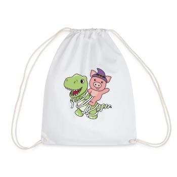 Cochon Joyeux Halloween T-Rex Costume de momie - Sac de sport léger - blanc - Devant