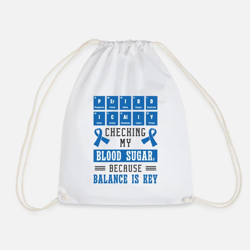 Diabetic Pancreas Diabetes Awareness - Drawstring Bag - white