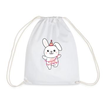 Lapin pour anniversaire un cadeau pour les enfants - Sac de sport léger - blanc - Devant