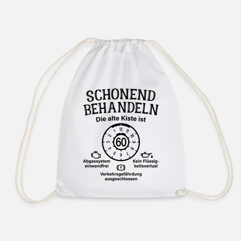 60. Geburtstag Alte Kiste 60 Schonend Behandeln - Turnbeutel - Weiß
