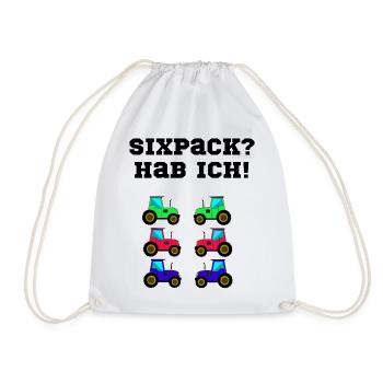 trecker sixpack kinder traktor - Turnbeutel - Weiß - Vorne