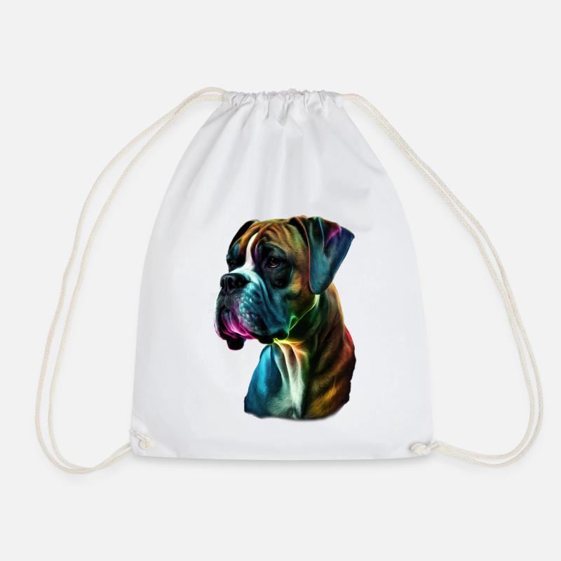 Boxer Hund bunt - Turnbeutel - Weiß