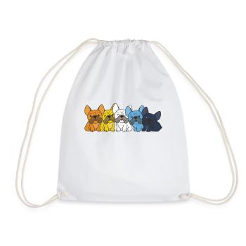 aroace Flag French Bulldog Pride LGBTQ dogs - Drawstring Bag - white - Front
