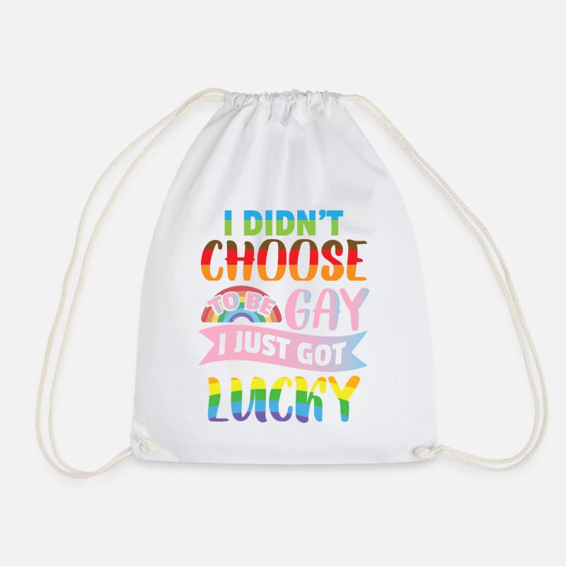 Gay Pride - Drawstring Bag - white