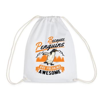 Because Penguins are freaking awesome Pinguin - Turnbeutel - Weiß - Vorne