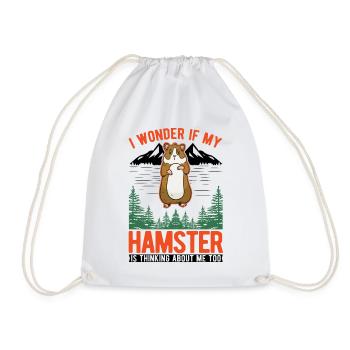 Hamster Hamsterrad Goldhamster Hamster - Turnbeutel - Weiß - Vorne
