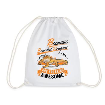 Bearded dragon saying Bearded Dragon - Drawstring Bag - white - Front