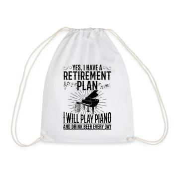 J’ai un plan de retraite Je vais jouer du piano et du dri - Sac de sport léger - blanc - Devant