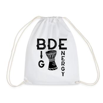 Big Djembe Energy Drums Percussion Djembe Player - Drawstring Bag - white - Front