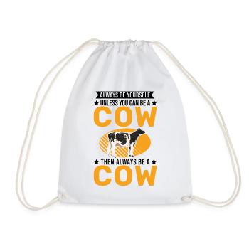 Cow Gift Farmer Cattle Breeder Cows - Drawstring Bag - white - Front