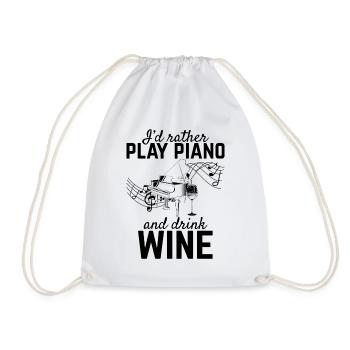 Je préfère jouer du piano et boire du vin - Piano Playe - Sac de sport léger - blanc - Devant