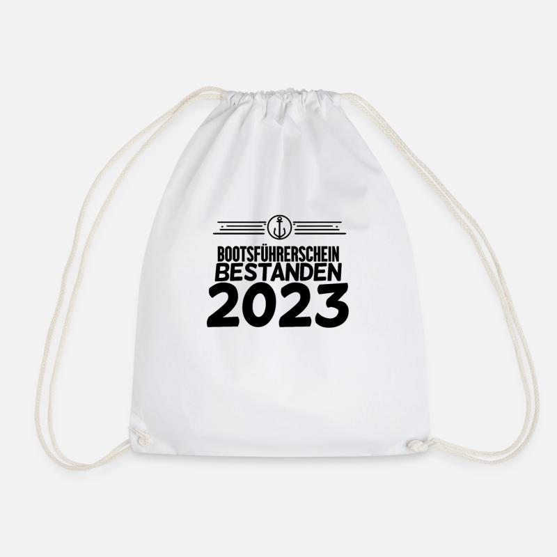 Bootsführerschein 2023 Motorboot Geschenk - Turnbeutel - Weiß