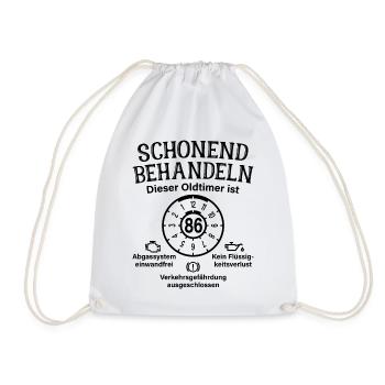 86. Geburtstag Schonend Behandeln Oldtimer Ist 86 - Turnbeutel - Weiß - Vorne