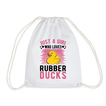 Canard en caoutchouc Fille Canard couinant Canard de bain - Sac de sport léger - blanc - Devant