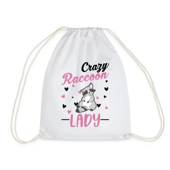 Crazy Raccoon lady Waschbär - Sac de sport léger - blanc - Devant
