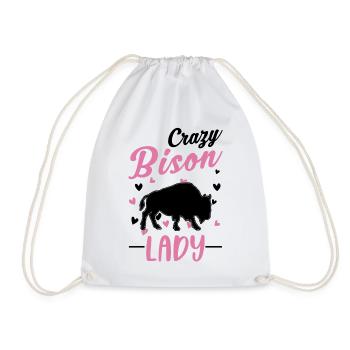 Crazy Bison Lady Water Buffalo Mrs. Buffalo - Drawstring Bag - white - Front
