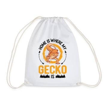 La maison est l’endroit où se trouve mon gecko - Sac de sport léger - blanc - Devant