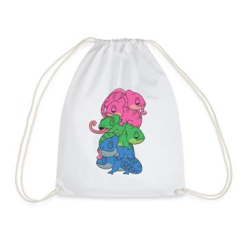 Polysexual Flag Pride LGBTQ Chameleon Bunch - Drawstring Bag - white - Front