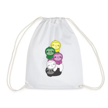 Ceterosexual Flag Pride LGBTQ Sloth Bunch - Drawstring Bag - white - Front