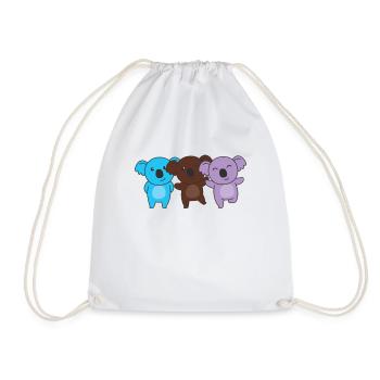 androsexual flag pride LGBTQ cute koala - Drawstring Bag - white - Front