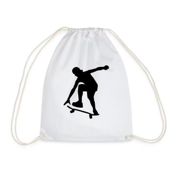 Skater - Drawstring Bag - white - Front