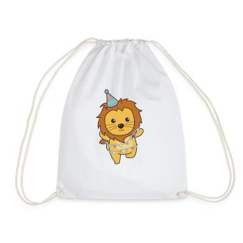 Lion for birthday a gift for children - Drawstring Bag - white - Front