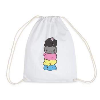 drapeau polygenre fierté LGBTQ mignon hippopotame - Sac de sport léger - blanc - Devant