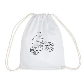 Mountain Bike Motocross Rider - Drawstring Bag - white - Front