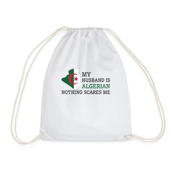 Nothing Scares Me Algerian Husband Algeria - Drawstring Bag - white - Front
