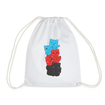 Polyamory Flag cat Pride LGBTQ süße Katze - Turnbeutel - Weiß - Vorne