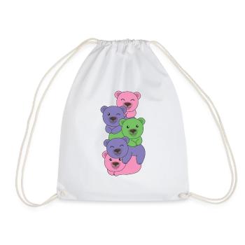 Trigender Flag Pride LGBTQ Cute Bear Bunch - Sac de sport léger - blanc - Devant