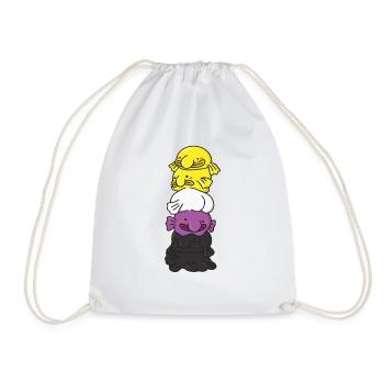 Nonbinary Flag Non Binary Pride LGBTQ Blobfisch - Turnbeutel - Weiß - Vorne