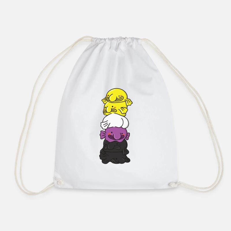 Nonbinary Flag Non Binary Pride LGBTQ Blobfisch - Turnbeutel - Weiß