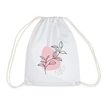 Hand Drawn Flower 3 - Drawstring Bag - white - Front
