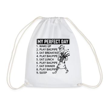 My Perfect Day Bagpipe Player Day Plan Bagpiper - Turnbeutel - Weiß - Vorne