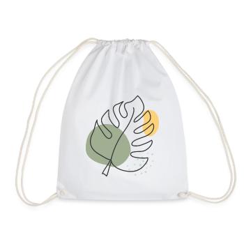Hand Drawn Flower 9 - Drawstring Bag - white - Front