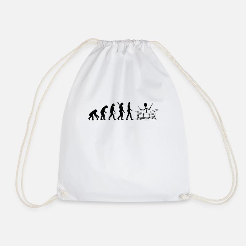 Drummer Evolution Funny Stick Figure Drummer - Turnbeutel - Weiß