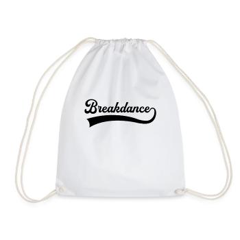 Breakdance Schriftzug - Turnbeutel - Weiß - Vorne