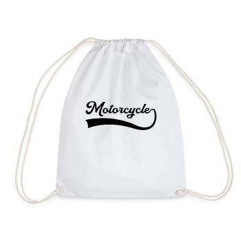 Motorcycle lettering - Drawstring Bag - white - Front