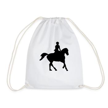 Pferde Reiten - Turnbeutel - Weiß - Vorne